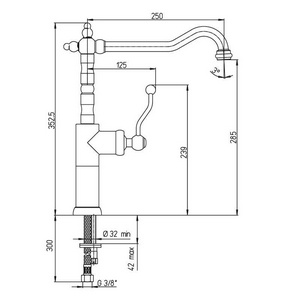 Смеситель для кухни, (цв.хром),  ZZ Paini Duomo 88CR572LL