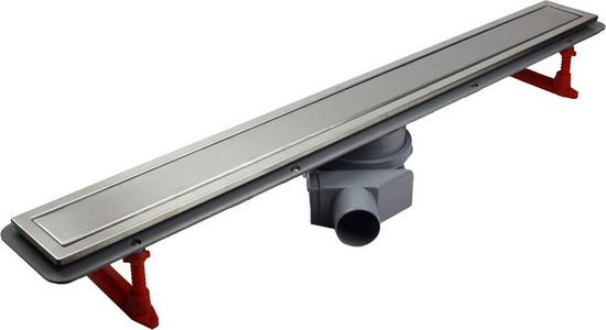 Дренажный канал 300хh71/117мм,готовый компл,сифон d50 выход вбок 48л/мин,ножки, 2х сторон.решётка/полая под плитку (цв.мат.хром), Confluo PL ZZ Pestan Confluo Premium Line 13100001