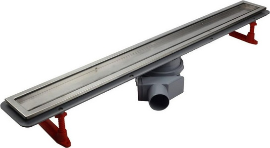 Дренажный канал 300хh71/117мм,готовый компл,сифон d50 выход вбок 48л/мин,ножки, 2х сторон.решётка/полая под плитку (цв.мат.хром), Confluo PL ZZ Pestan Confluo Premium Line 13100001