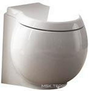 Унитаз напольный пристенный 50х45cм, для установки со скрытым в стене бачком, или напольн.бачком арт.8404, без сиденья,  ZZ Scarabeo Planet 8401