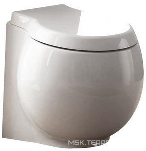 Унитаз напольный пристенный 50х45cм, для установки со скрытым в стене бачком, или напольн.бачком арт.8404, без сиденья,  ZZ Scarabeo Planet 8401