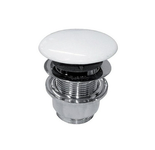 Пробка для сливного отверстия раковины, нажимная, "Click-Clack", G 1 1/4, для раковины / биде, (цв.хром / Basalto), Ceramica Cielo ZZ Ceramica Cielo Универсал PIL01 (BA) Le Terre di Cielo