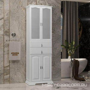 Пенал  60 напольный 582х1982х380 мм , цвет белый, фурнитура бронза ZZ Opadiris Риспекто Z0000012640