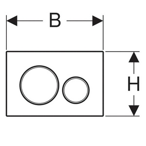 Клавиша двойного смыва, (панель и клавиши цв.черный, кольца цв. черный матовый), Sigma20 ZZ Geberit Sigma 20 115.882.DW.1