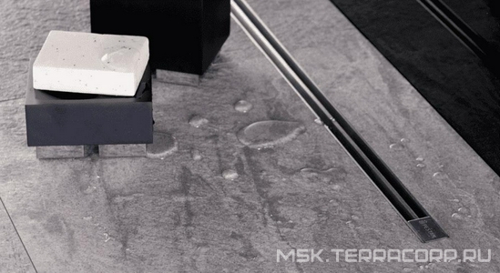 Дренажный канал 750хh82/120мм,готовый компл,сифон d50 выход вбок 48л/мин,ножки, ультратонкая дизайн-вставка (цв.мат.хром), Confluo Slim L ZZ Pestan Confluo Slim Line 13100034