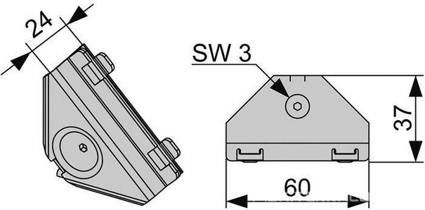 Соединение угловое для сборки профилей, (оцинкованная сталь),  Tece TECEprofil 9010002