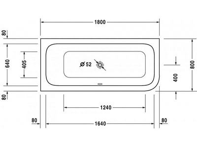 Ванна 1800х800 мм угловая акриловая "Левая" со встроенной панелью и ножками, БЕЗ сифона,  ZZ Duravit Happy D 700018