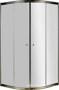 Душевой уголок 900х900хh1950мм, 1/4 круга, R550мм, две раздвижные двери (стекло прозрачное 6мм, фурнитура цв.бронза), Giubleo ZZ Cezares Giubileo GIUBILEO-R-2-90-SCORREVOLE-C-Br