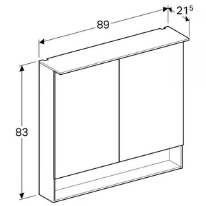 Зеркальный шкаф 89хh83х21,5см, две распашные дверцы, (дуб мистик/узор меламиновой смолой), крепл.в компл.,  ZZ Geberit Acanto 500.646.00.2