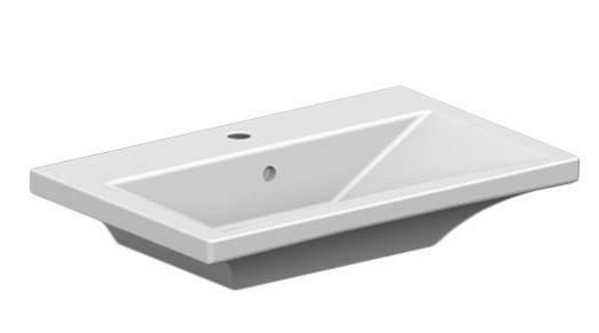 Раковина накладная на столешницу, или подвесная, прямоугольная, 70,5х46,5хh15см, с 1 отв.д/смесителя,  ZZ Scarabeo Butterfly 4004