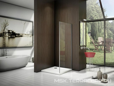 Боковая часть 80 см. для душевого Г-образного ограждения "",  проф.хром, прозрачн.стекло ZZ Good Door LATTE ЛА00012