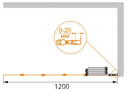 Штора на ванну, 5-ти секционная, складная, 1200хh1400мм, "Правая"/"Левая", (профиль цв.хром, стекло 5мм прозрачное),  ZZ Cezares Pratico PRATICO-V-5-120/140-C-Cr