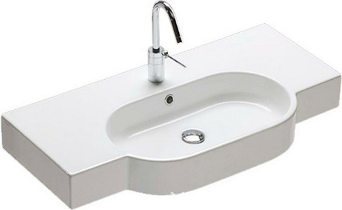 Раковина 90х45см, c 1 отв. д/смес., без креплений,  ZZ Hatria Area YXA001