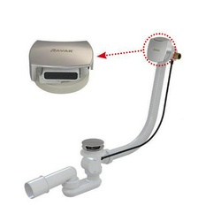 Слив-перелив для ванны, заполнение переливом, хром XX