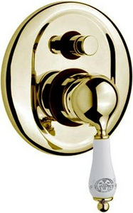 Смеситель для душа, встраиваемый в стену, с переключателем, (цв. золото),  ZZ Gaia Phoenix RN 3372 ORO