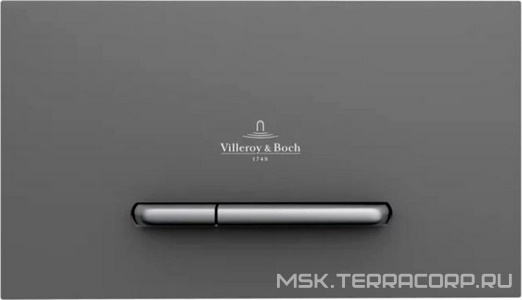 Клавиша двойного смыва (высококачественный пластик цв.антрацит матовый, клавиши пластик цв.хром матовый),  E300 ZZ Villeroy & Boch ViConnect 922169D8