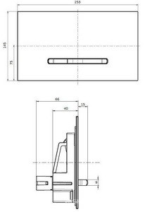 Клавиша двойного смыва (высококачественный пластик цв.антрацит матовый, клавиши пластик цв.хром матовый),  E300 ZZ Villeroy & Boch ViConnect 922169D8