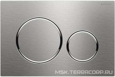 Клавиша двойного смыва, (нержавеющая сталь, кольца кнопок цв.хром),  ZZ Geberit Sigma 20 115.882.SN.1