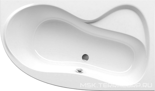 Ванна акриловая ROSA 160x95 P белая, без каркаса, слива-перелива, панелей, ZZ Ravak ROSA 95 C581000000