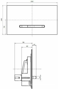 Клавиша двойного смыва (высококачественное безопасное стекло цв.чёрный глянцевый, клавиши нерж.сталь сатин.),  M300 ZZ Villeroy & Boch ViConnect 922160RB