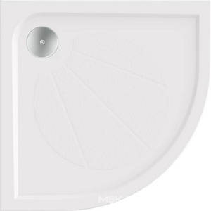 Поддон "" 80*80, полукруглый, плоский, литьевой мрамор, без сифона ZZ Bas Эклипс ЛП00012