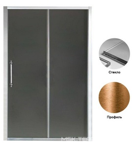Дверь сдвижная 2-х секц. в нишу 176-182хh200см, (вход 75), (правая/левая, профиль цв.бронза, стекло прозр. 6мм),  Dolce Vita ZZ Samo Impero BS7380 TR BRX