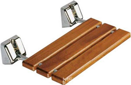 Сиденье для душа, настенное, складное 489х330мм, max 120кг., крепл. в компл., (цв.хром/тик),  ZZ Provex Serie 200 0002 RD 05 PM