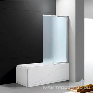 Штора на ванну, 2-х секц., раздвижная, (правая/левая), 900хh1500мм, (проф. хром, стекло 5мм рифленое Punto),  ZZ Cezares Slider SLIDER-VF-11-90/150-P-Cr