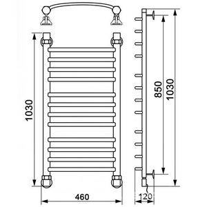 Полотенцесушитель "" гр2 1000*400 мм, подключение 1"*3/4, установочный набор в комплекте, цв.белый (RAL9003) ZZ Ника ЛД ЛД (г2) 100/40