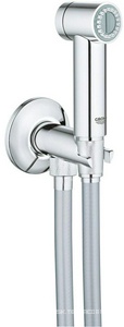 Душевой набор с гигиеническим душем и вентилем, душевой шланг Silverflex 1250 мм,  ZZ Grohe Sena 26332000