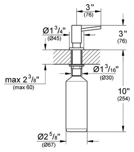 Дозатор для жидкого мыла  встраиваемый в столешницу, хром ZZ Grohe Cosmopolitan 40535000