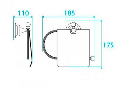Держатель туал.бумаги с крышкой (цв.бронза),  ZZ Cezares Olimp OLIMP-TRH-02-M