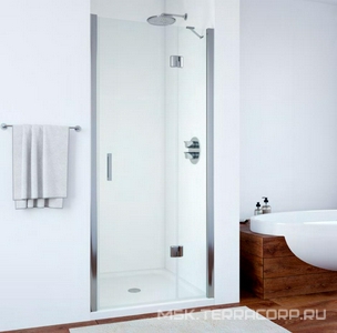 Дверь в нишу , 110x190 см, одностворчатая распашная, правая, профиль хром.глянец, стекло прозрачное Quick Nano ZZ Vegas Glass AFP AFP 0110 08 01/Quick Nano/ правая