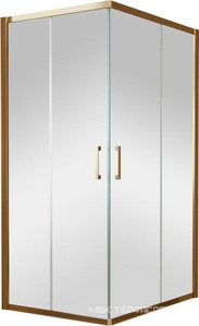 Душевое ограждение  110x110x190 см, двери раздвижные, БЕЗ поддона, профиль бронза, стекло прозрачное ZZ Vegas Glass ZA ZA TUR NOVO h1900 110 05 01