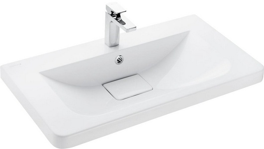 Раковина -85см, с декоративной накладной на сливе ZZ Aquaton Шерилл 1A71443KSH010