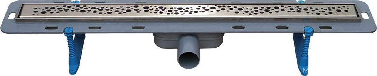 Дренажный канал в сборе, (сифон с гидрозатвором 0,4 л/с решетка PERLE 900мм, нерж. сталь, монтажная глубина 65-105мм), WINKIEL/Ekoline ZZ