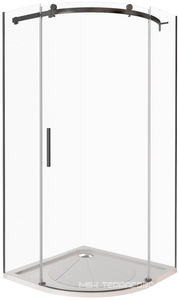 Душевое ограждение Good Door (BAS)  R-90-C-B, 90х90х195 см, одностворчатое, четверть круга, стекло прозрач. профиль черный ZZ Good Door GALAXY ГЛ00016