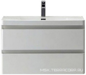 База под раковину 900х480хh500мм, подвесная с двумя выкатными ящиками, с доводчиками (цв. Bianco Lucido), Energia-N ZZ