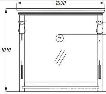 Зеркало  105, 1090*1010*120мм, цвет белый/9003, без светильн. ном. n034294, крепеж в комплекте ZZ Opadiris Риспекто Z0000012655