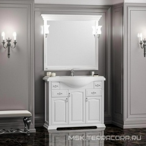 Зеркало  105, 1090*1010*120мм, цвет белый/9003, без светильн. ном. n034294, крепеж в комплекте ZZ Opadiris Риспекто Z0000012655