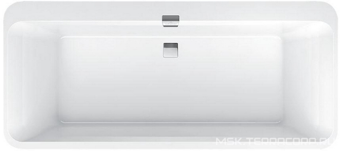Ванна 1800х800хh450(620)мм, отдельностоящая, (кварил цв.96 star white), (слив-перелив, крышки цв.белый и хром в компл.,),  Excellence Duo ZZ Villeroy & Boch Squaro UBQ180SQE9W2V-96