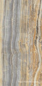 Керамогранит для пола и стены Ariostea Ultra Onici Grey Onyx Vein Cut Lucidato (Shiny) 6 мм KL 75x150 UO6L157557