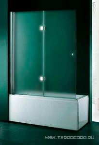 Штора на ванну складная 2-х секционная, 1200х1450мм, крепление слева (стекло текстурное Punto 6мм, фурнит.цв.хром), ZZ Cezares Verona VERONA-V-21-120-P-Cr-L