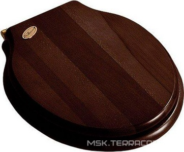 Сиденье для напольного унитаза (дерево цв. орех, крепления цв. бронза),  ZZ Simas Londra LO 005 BR