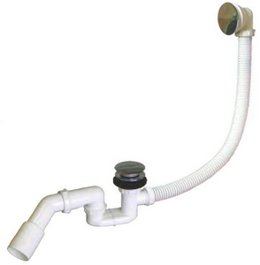 Слив-перелив "Полуавтомат" для стандартн.ванны,выпуск 50/40мм, пробка слива нажимная "Click-Clack" пластик цв.хром в компл., WINKIEL/RAWIPLAST ZZ Winkel Rawiplast A317M50