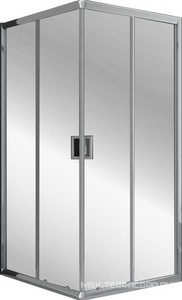 Душевое ограждление 90*90*h195, раздвижные двери, профиль хром, стекло прозрачное 6мм, без поддона Veconi RV RV11-90-01-C5