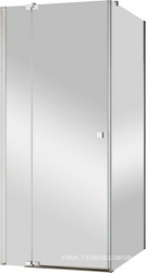 Душ.огражд.прямоуг. 800х1000хh1950мм, распаш.дверь с неподв.сегм. 800мм(вход545мм) и бок.стенкой, Правое/Левое, (ст.прозр.,8мм, фурн/хром), Valvola ZZ