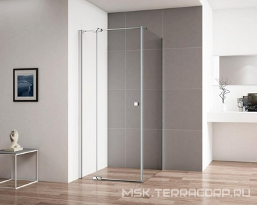 Душ.огражд.прямоуг. 800х1000хh1950мм, распаш.дверь с неподв.сегм. 800мм(вход545мм) и бок.стенкой, Правое/Левое, (ст.прозр.,8мм, фурн/хром),  ZZ Cezares Valvola VALVOLA-AH-1-80/100-C-Cr / альт.арт.VALVOLA-AH-1-80/100-C-Cr