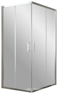 Душевое ограждение , 1000x900x1900 мм, правая, профиль глянцевый хром, стекло прозрачное, БЕЗ поддона ZZ Vegas Glass ZA-F ZA-F 100*90 08 01/правая