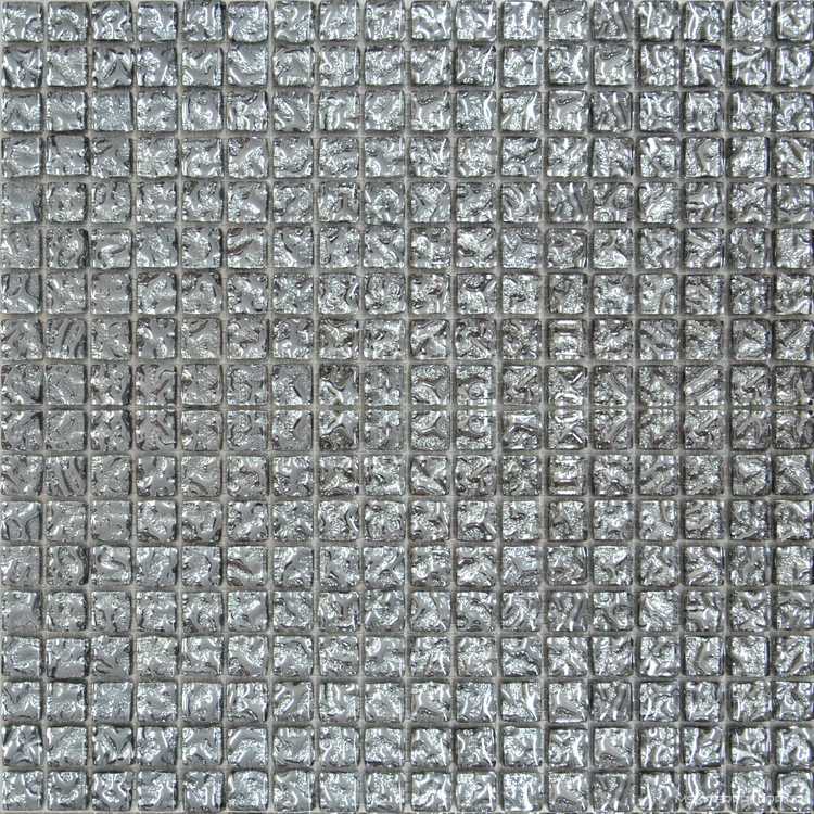 Мозаика Glass 628 моно рифленая платина ZZ|30х30